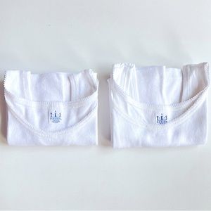 Women’s Set of 2 (two) TKS White Cotton Soft Tank Tops